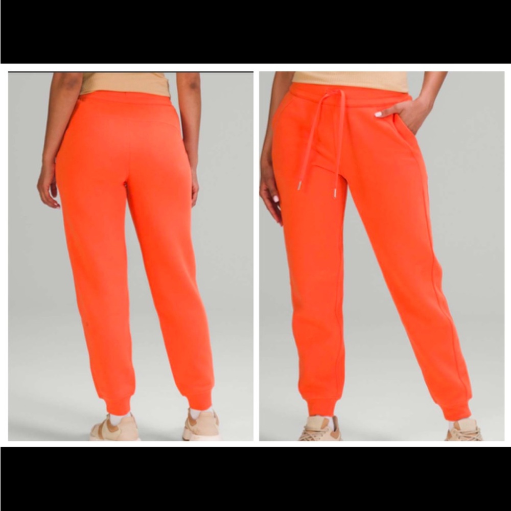 Lululemon Scuba High-Rise Jogger Warm Coral *Cotton, size 4 in EUC.